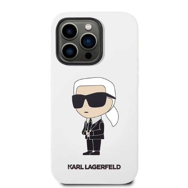 Etui na Apple iPhone 14 Pro, Karl Lagerfeld, Silicone Ikonik NFT, Białe