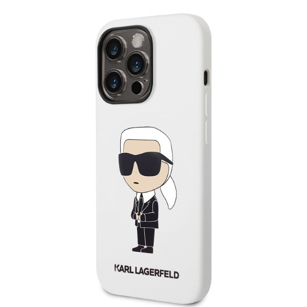 Etui na Apple iPhone 14 Pro, Karl Lagerfeld, Silicone Ikonik NFT, Białe