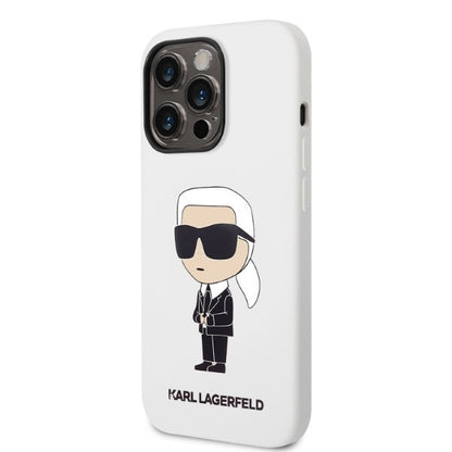 Etui na Apple iPhone 14 Pro, Karl Lagerfeld, Silicone Ikonik NFT, Białe