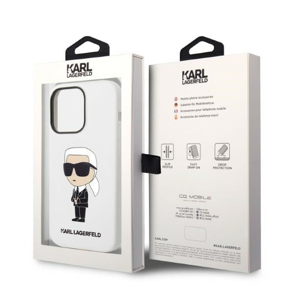 Etui na Apple iPhone 14 Pro, Karl Lagerfeld, Silicone Ikonik NFT, Białe