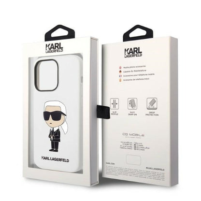 Etui na Apple iPhone 14 Pro, Karl Lagerfeld, Silicone Ikonik NFT, Białe