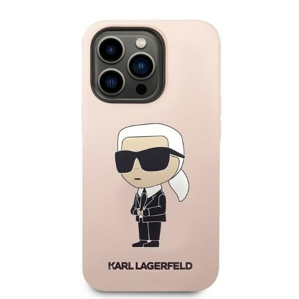 Etui na Apple iPhone 14 Pro, Karl Lagerfeld, Silicone Ikonik NFT, Różowy
