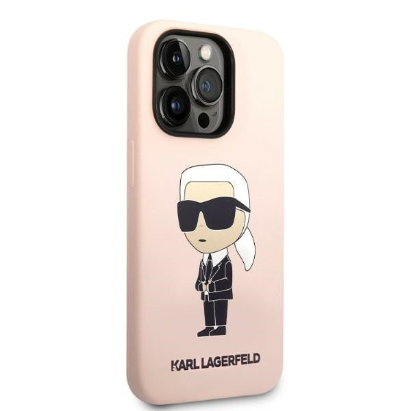 Etui na Apple iPhone 14 Pro, Karl Lagerfeld, Silicone Ikonik NFT, Różowy