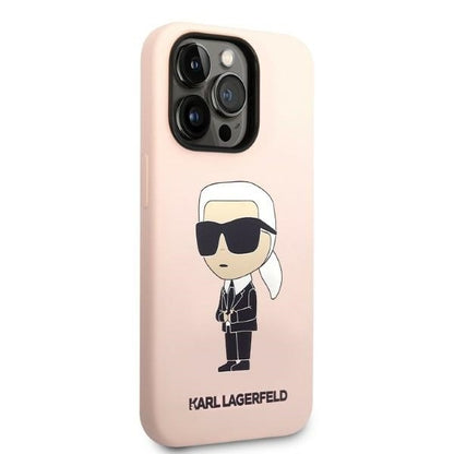 Etui na Apple iPhone 14 Pro, Karl Lagerfeld, Silicone Ikonik NFT, Różowy