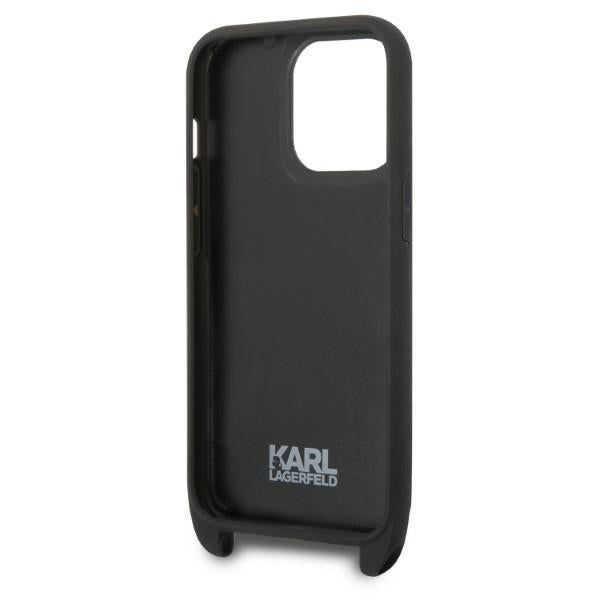 Etui na Apple iPhone 14 Pro, Karl Lagerfeld, Monogram Ikonik Karl, Czarne