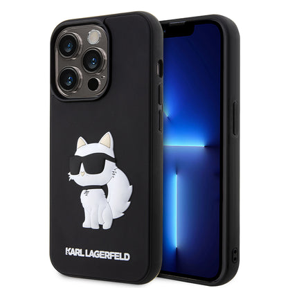 Etui na Apple iPhone 14 Pro Max, Karl Lagerfeld, 3D Rubber Choupette, Czarne