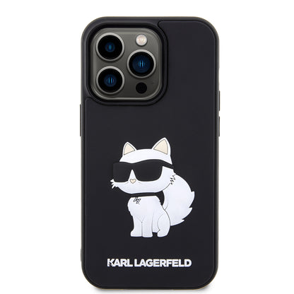 Etui na Apple iPhone 14 Pro Max, Karl Lagerfeld, 3D Rubber Choupette, Czarne