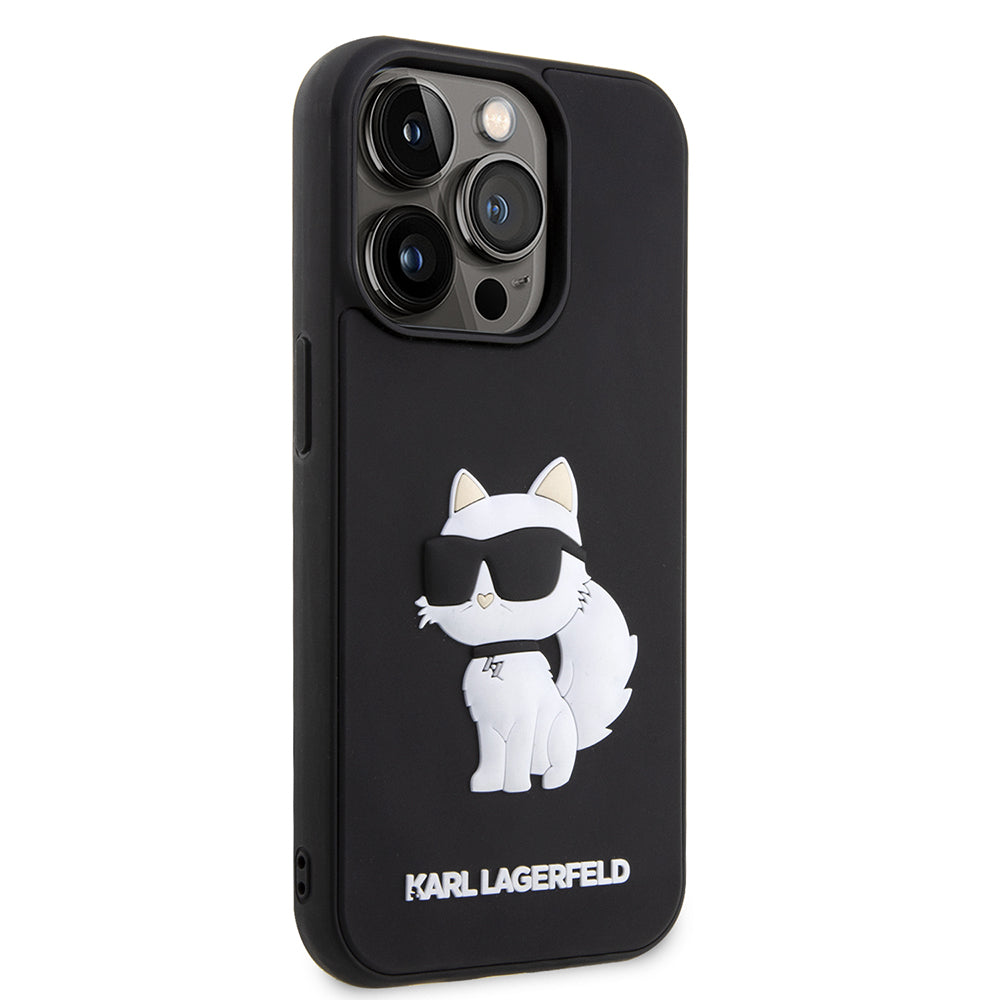 Etui na Apple iPhone 14 Pro Max, Karl Lagerfeld, 3D Rubber Choupette, Czarne