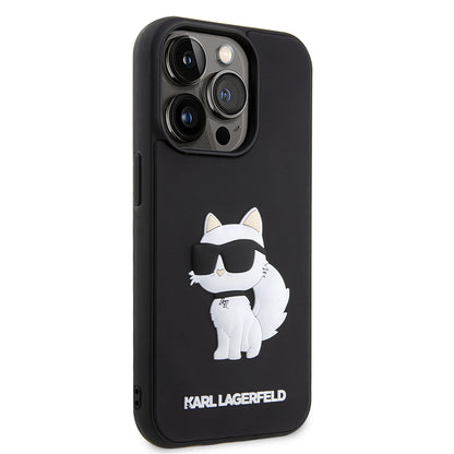Etui na Apple iPhone 14 Pro Max, Karl Lagerfeld, 3D Rubber Choupette, Czarne