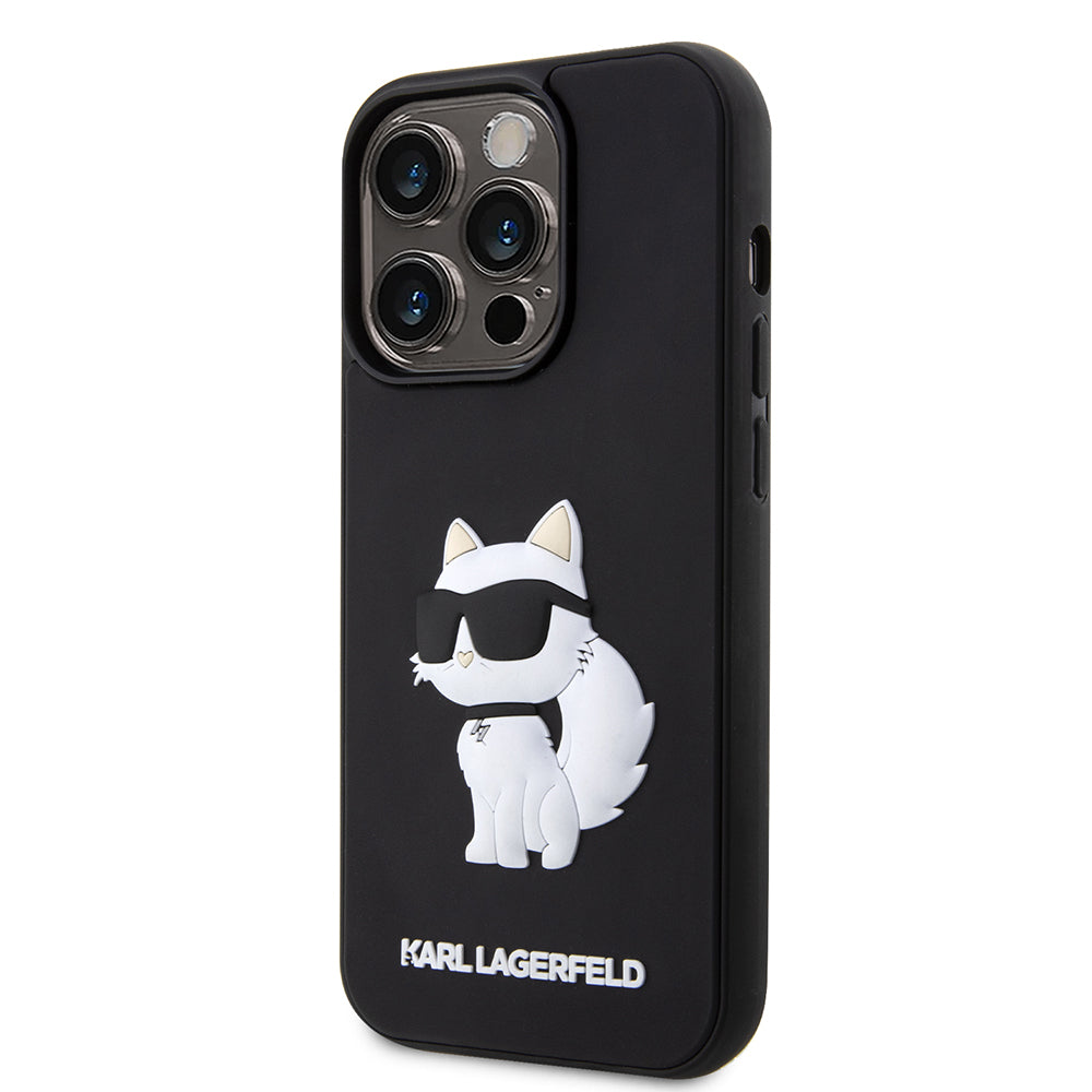Etui na Apple iPhone 14 Pro Max, Karl Lagerfeld, 3D Rubber Choupette, Czarne