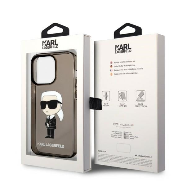Etui na Apple iPhone 14 Pro Max, Karl Lagerfeld, IML Ikonik NFT, Czarne