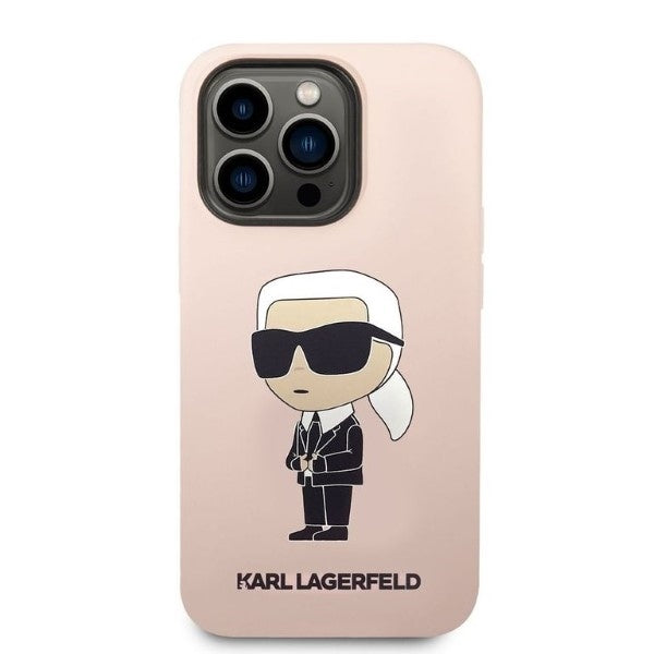 Etui na Apple iPhone 14 Pro Max, Karl Lagerfeld, Silicone Ikonik NFT, Różowy