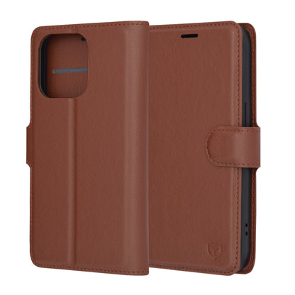 Case for Apple iPhone 14 Pro, Techsuit, Leather Folio, Brown