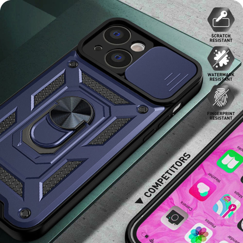 Etui na Apple iPhone 14, Techsuit, CamShield, Niebieskie