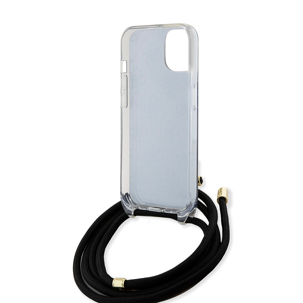 Etui na Apple iPhone 15, Guess, 4G IML Printed Crossbody, Czarne