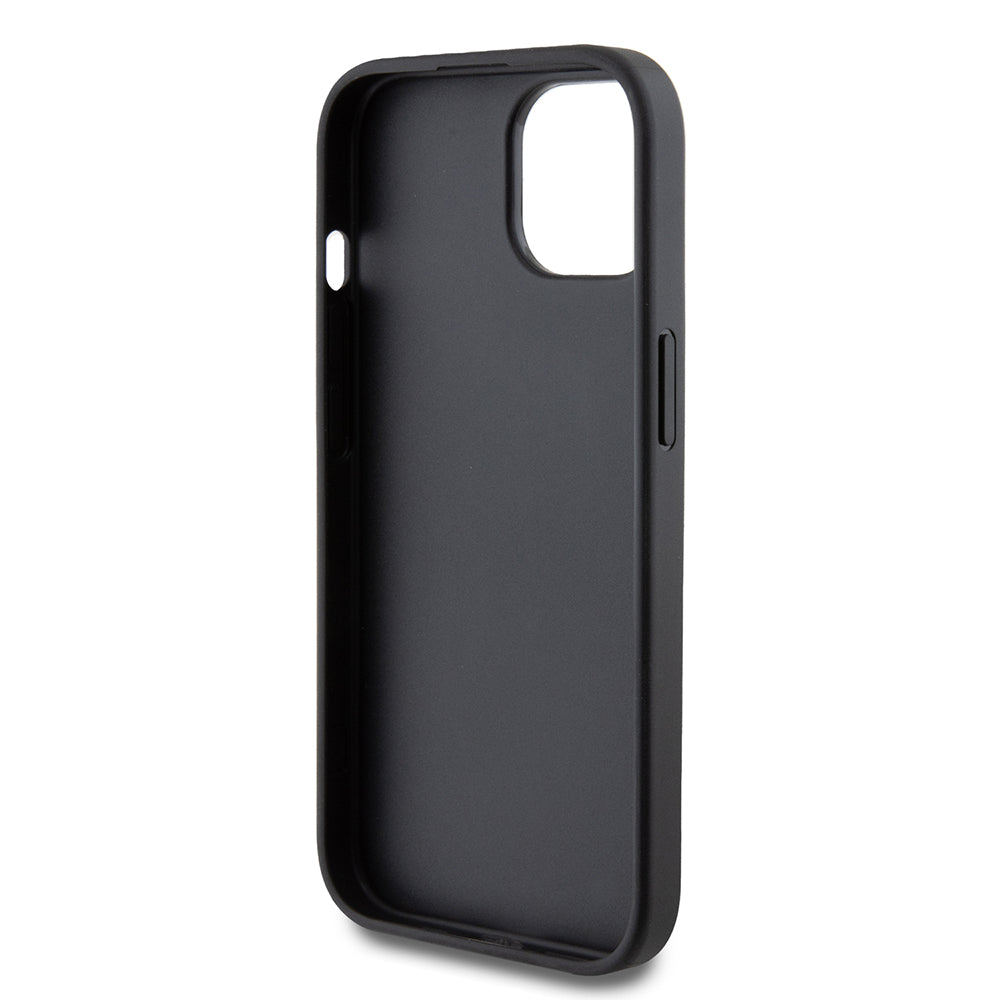 Etui na Apple iPhone 15, Guess, 4G Metal Gold Logo, Szare