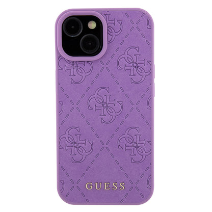 Etui na Apple iPhone 15, Guess, 4G Stamped, Jasny Fiolet
