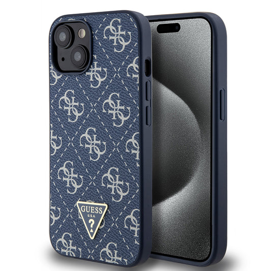 Etui na Apple iPhone 15, Guess, 4G Triangle Logo, Niebieskie