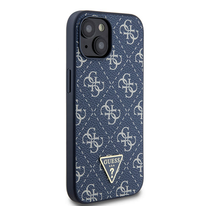Etui na Apple iPhone 15, Guess, 4G Triangle Logo, Niebieskie