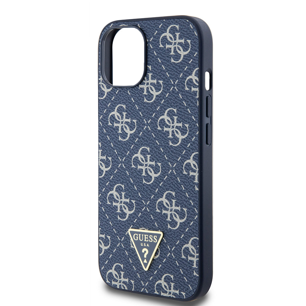 Etui na Apple iPhone 15, Guess, 4G Triangle Logo, Niebieskie
