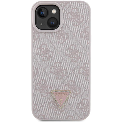 Etui na Apple iPhone 15, Guess, 4G Triangle Strass, Różowy