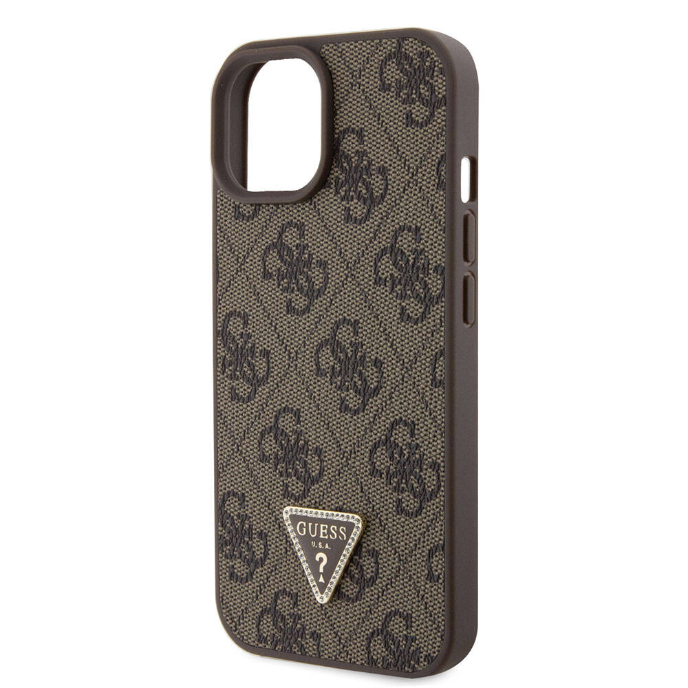 Etui na Apple iPhone 15, Guess, Crossbody 4G Metal Logo, Brązowy