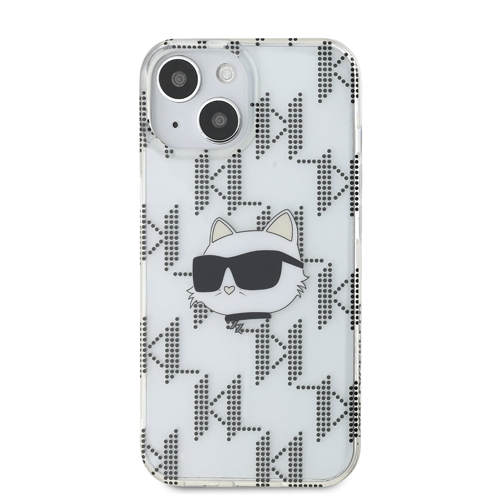 Case for Apple iPhone 15, Karl Lagerfeld, IML Electroplated Choupette Head, Transparent