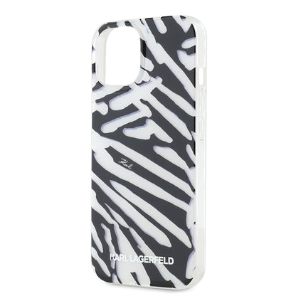 Etui na Apple iPhone 15, Karl Lagerfeld, IML Luxury Zebra Pattern with Strap, Czarne