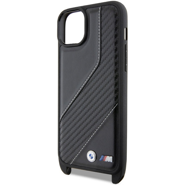 Etui na Apple iPhone 15 Plus, BMW, M Edition Carbon Stripe & Strap, czarne