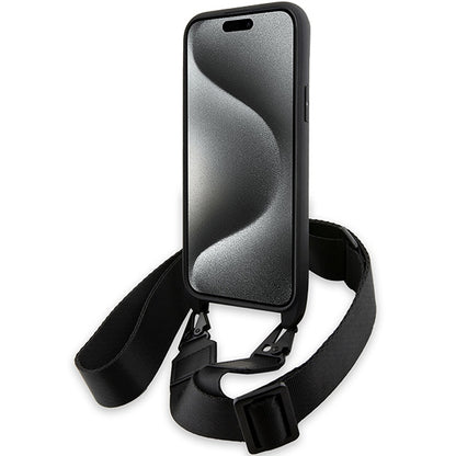 Etui na Apple iPhone 15 Plus, BMW, M Edition Carbon Stripe & Strap, czarne