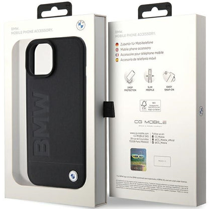Etui na Apple iPhone 15 Plus, BMW, Natural Hot Stamp, czarne