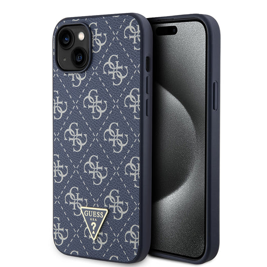 Etui na Apple iPhone 15 Plus, Guess, 4G Triangle Logo, Niebieskie
