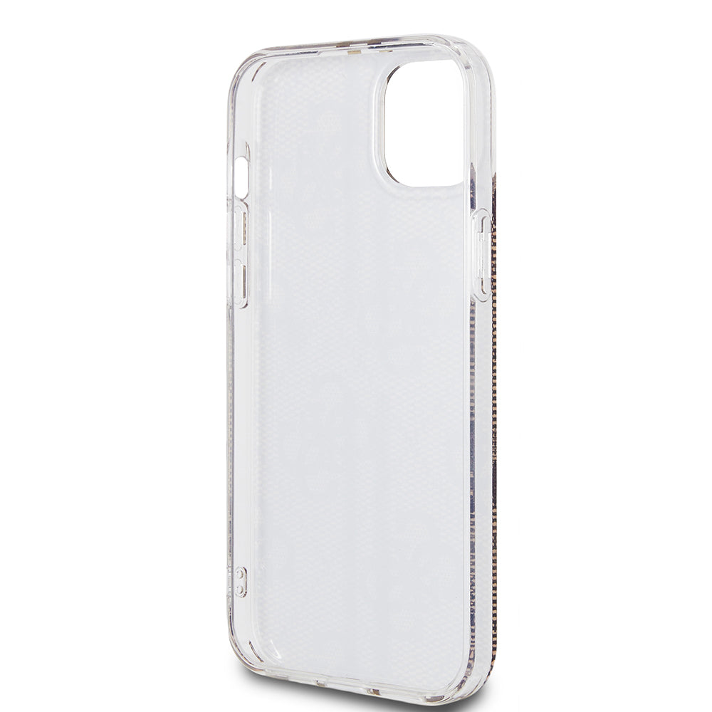 Etui na Apple iPhone 15 Plus, Guess, IML 4G Gold Stripe, Brązowy