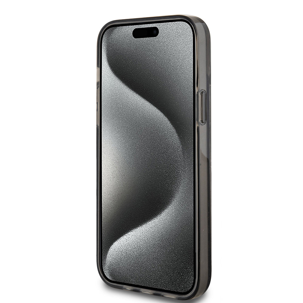 Etui na Apple iPhone 15 Plus, Guess, Liquid Glitter Gold Stripes, Czarne