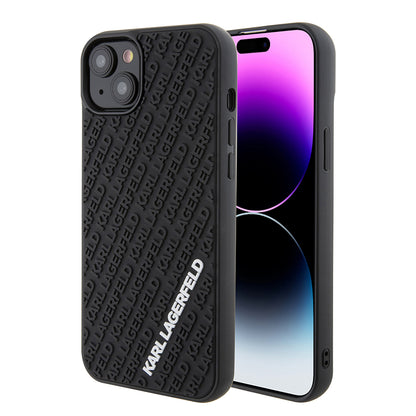 Etui na Apple iPhone 15 Plus, Karl Lagerfeld, 3D Rubber Multi Logo, Czarne