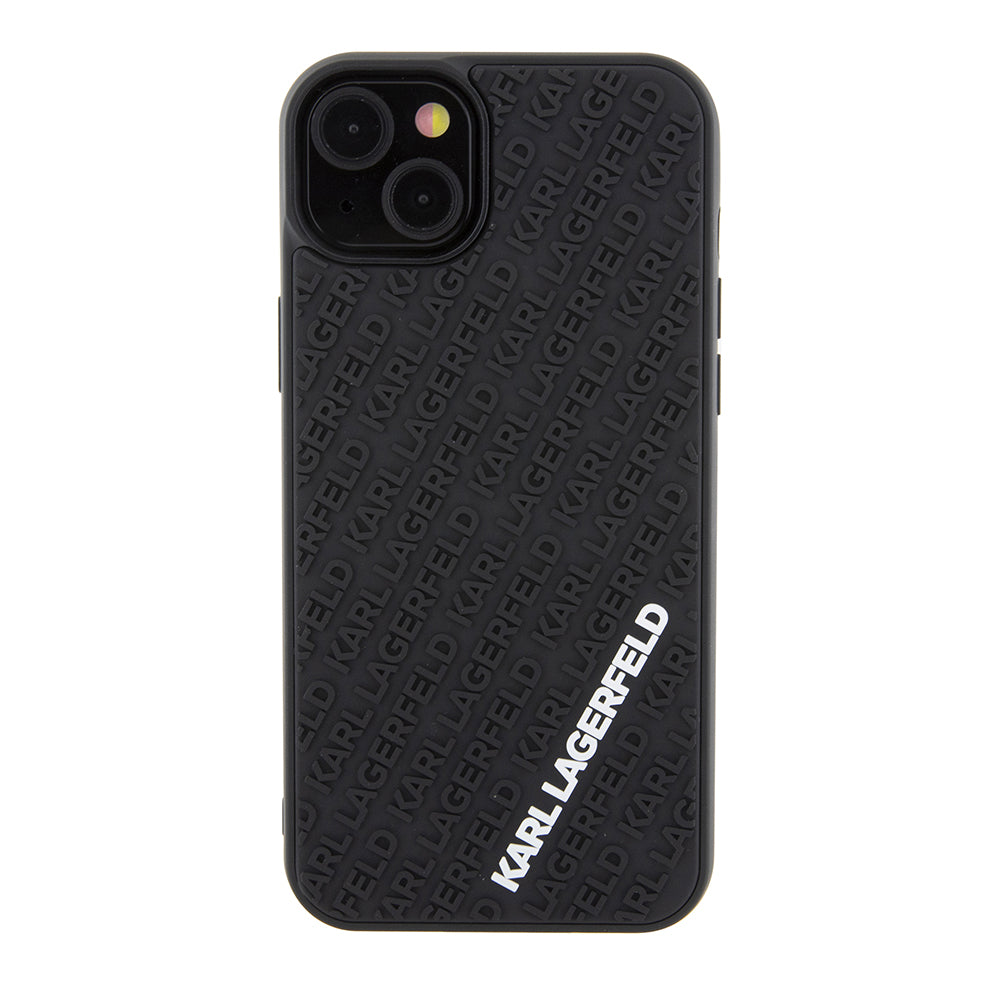 Etui na Apple iPhone 15 Plus, Karl Lagerfeld, 3D Rubber Multi Logo, Czarne