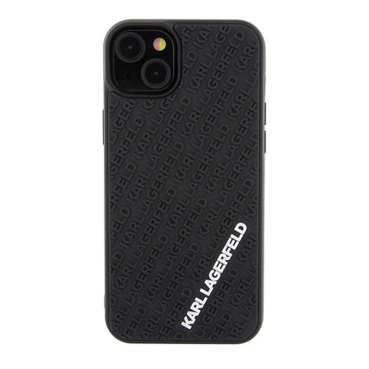 Etui na Apple iPhone 15 Plus, Karl Lagerfeld, 3D Rubber Multi Logo, Czarne