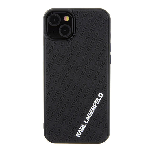 Etui na Apple iPhone 15 Plus, Karl Lagerfeld, 3D Rubber Multi Logo, Czarne