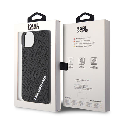 Etui na Apple iPhone 15 Plus, Karl Lagerfeld, 3D Rubber Multi Logo, Czarne