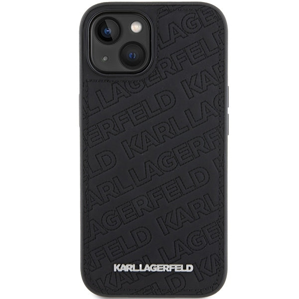 Etui na Apple iPhone 15 Plus, Karl Lagerfeld, Diagonal Quilted K Pattern, Czarne