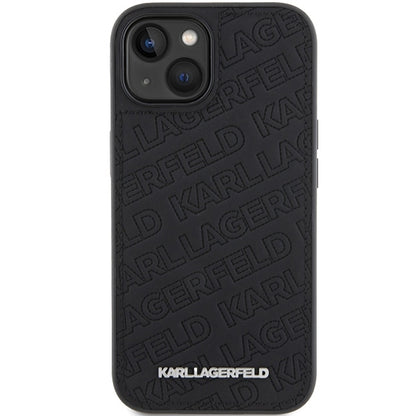 Etui na Apple iPhone 15 Plus, Karl Lagerfeld, Diagonal Quilted K Pattern, Czarne