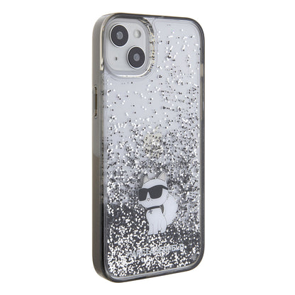 Etui na Apple iPhone 15 Plus, Karl Lagerfeld, Liquid Glitter Choupette, Przezroczyste