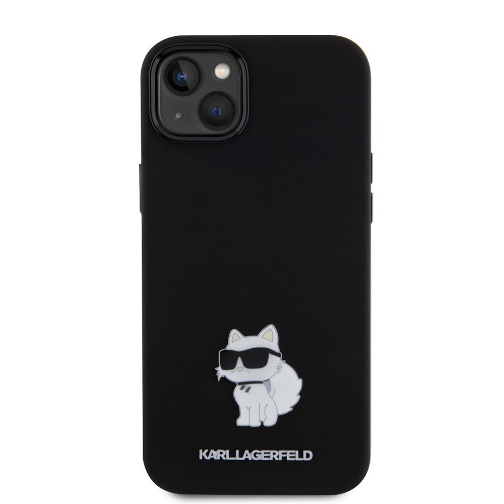 Etui na Apple iPhone 15 Plus, Karl Lagerfeld, Silicone Choupette Metal, Czarne