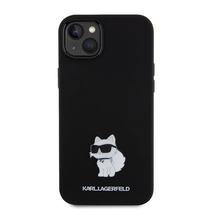 Etui na Apple iPhone 15 Plus, Karl Lagerfeld, Silicone Choupette Metal, Czarne