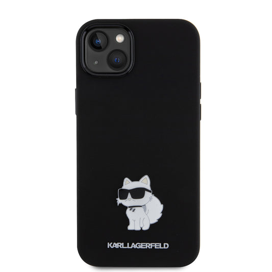 Etui na Apple iPhone 15 Plus, Karl Lagerfeld, Silicone Choupette Metal, Czarne