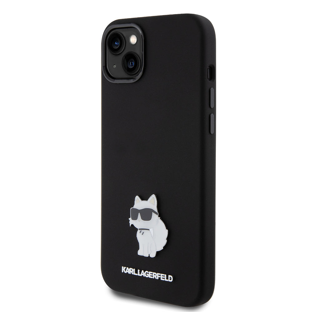 Etui na Apple iPhone 15 Plus, Karl Lagerfeld, Silicone Choupette Metal, Czarne