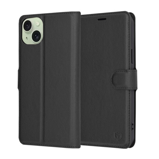 Etui na Apple iPhone 15 Plus, Techsuit, Leather Folio, czarne
