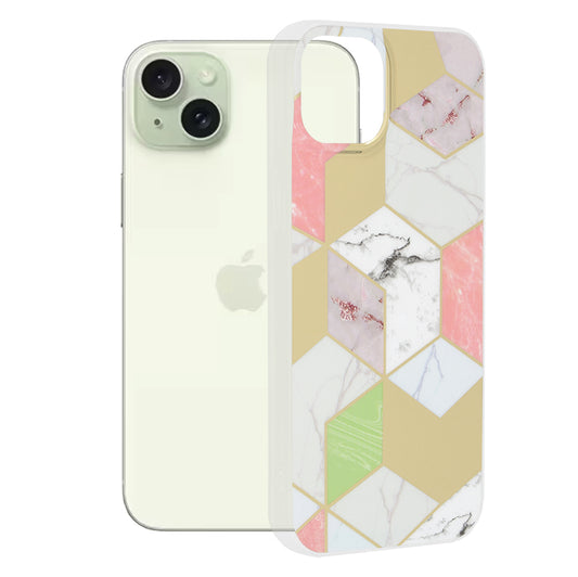 Etui na Apple iPhone 15 Plus, Techsuit, Marble, Fioletowy