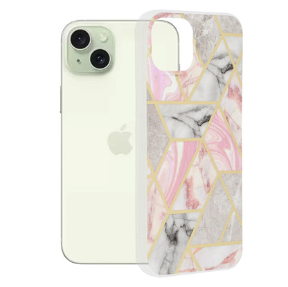 Etui na Apple iPhone 15 Plus, Techsuit, Marble, Różowe