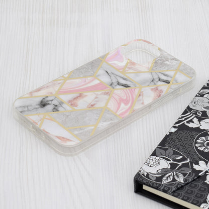 Etui na Apple iPhone 15 Plus, Techsuit, Marble, Różowe